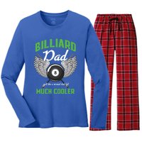 Billiard Dad Player Billiards Pool Snooker Father Cue Sports Gift Women's Long Sleeve Flannel Pajama Set 