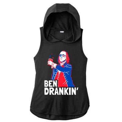 Ben Drankin Patriotic Independence Day 4th Of July Party Gift Ladies PosiCharge Tri-Blend Wicking Draft Hoodie Tank