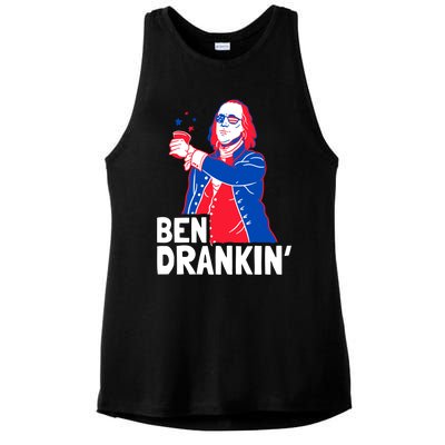 Ben Drankin Patriotic Independence Day 4th Of July Party Gift Ladies PosiCharge Tri-Blend Wicking Tank