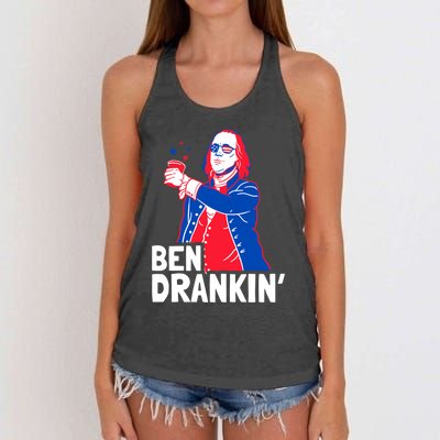 Ben Drankin Patriotic Independence Day 4th Of July Party Gift Women's Knotted Racerback Tank