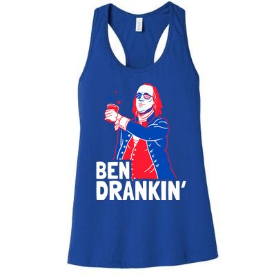 Ben Drankin Patriotic Independence Day 4th Of July Party Gift Women's Racerback Tank