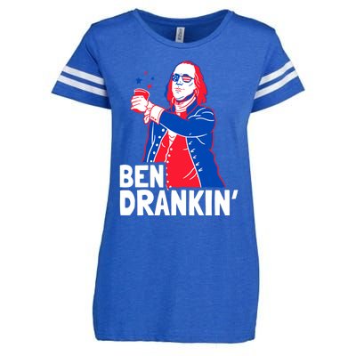 Ben Drankin Patriotic Independence Day 4th Of July Party Gift Enza Ladies Jersey Football T-Shirt