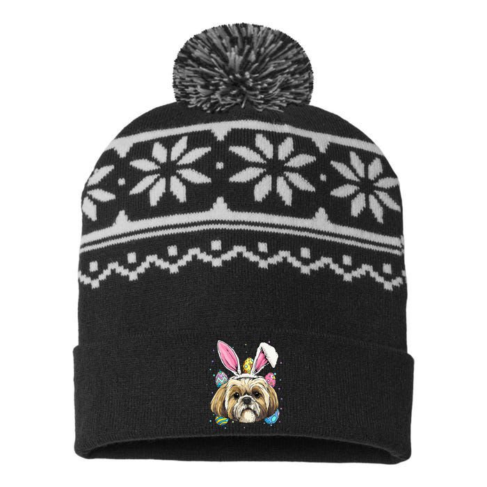 Bunny Dog Pet Owner Breeder Shih Tzu Easter USA-Made Snowflake Beanie