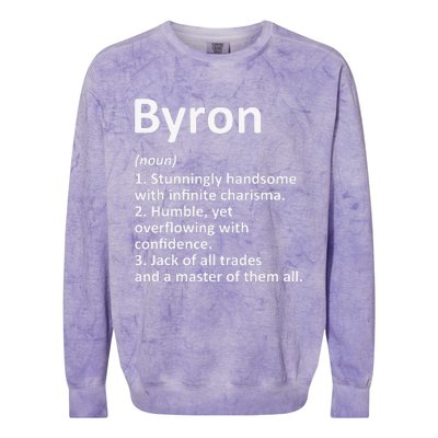 BYRON Definition Personalized Name Funny Birthday Gift Idea Colorblast Crewneck Sweatshirt