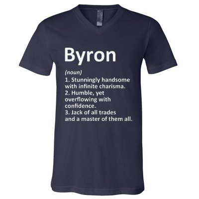 BYRON Definition Personalized Name Funny Birthday Gift Idea V-Neck T-Shirt