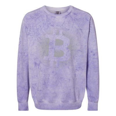 Bitcoin Dot Pattern Colorblast Crewneck Sweatshirt