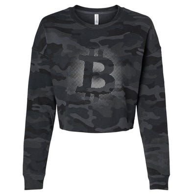 Bitcoin Dot Pattern Cropped Pullover Crew