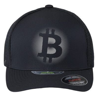 Bitcoin Dot Pattern Flexfit Unipanel Trucker Cap