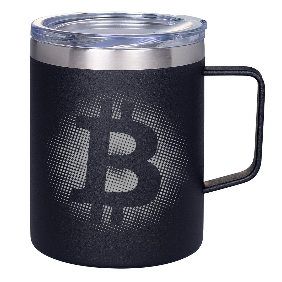 Bitcoin Dot Pattern 12oz Stainless Steel Coffee Mug