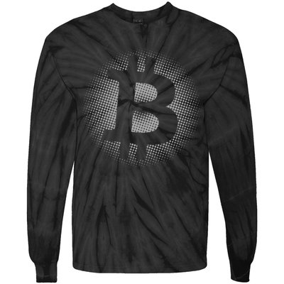 Bitcoin Dot Pattern Tie-Dye Long Sleeve Shirt