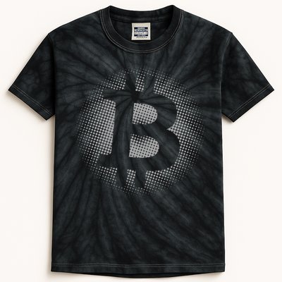 Bitcoin Dot Pattern Kids Tie-Dye T-Shirt