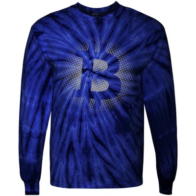 Bitcoin Dot Pattern Tie-Dye Long Sleeve Shirt