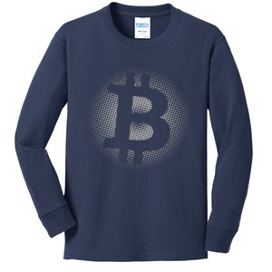 Bitcoin Dot Pattern Kids Long Sleeve Shirt