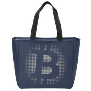 Bitcoin Dot Pattern Zip Tote Bag