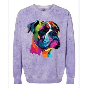 Boxer Dog Pop Art Design Cute Boxer Dog Lovers Colorblast Crewneck Sweatshirt