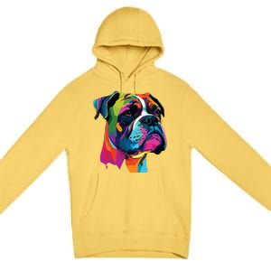 Boxer Dog Pop Art Design Cute Boxer Dog Lovers Premium Pullover Hoodie