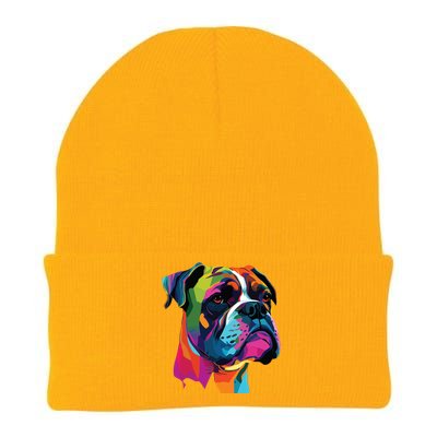 Boxer Dog Pop Art Design Cute Boxer Dog Lovers Knit Cap Winter Beanie