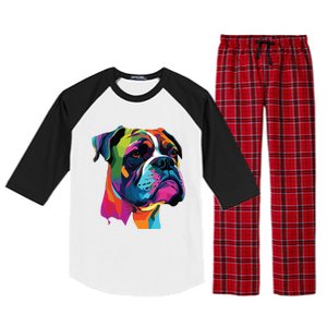 Boxer Dog Pop Art Design Cute Boxer Dog Lovers Raglan Sleeve Pajama Set