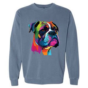 Boxer Dog Pop Art Design Cute Boxer Dog Lovers Garment-Dyed Sweatshirt