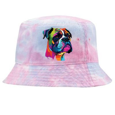 Boxer Dog Pop Art Design Cute Boxer Dog Lovers Tie-Dyed Bucket Hat