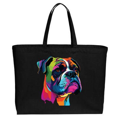 Boxer Dog Pop Art Design Cute Boxer Dog Lovers Cotton Canvas Jumbo Tote