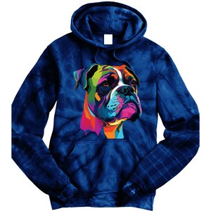 Boxer Dog Pop Art Design Cute Boxer Dog Lovers Tie Dye Hoodie