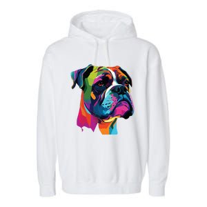 Boxer Dog Pop Art Design Cute Boxer Dog Lovers Garment-Dyed Fleece Hoodie