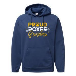 Boxer Dog Proud Grandma Granddog Boxer Breed Lovers Performance Fleece Hoodie