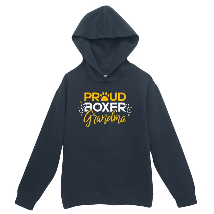 Boxer Dog Proud Grandma Granddog Boxer Breed Lovers Urban Pullover Hoodie