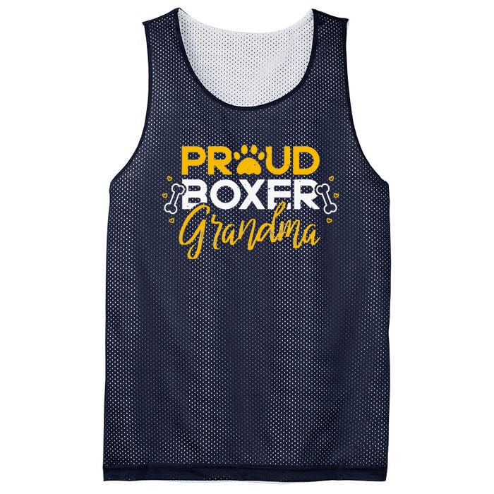 Boxer Dog Proud Grandma Granddog Boxer Breed Lovers Mesh Reversible Basketball Jersey Tank