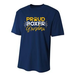 Boxer Dog Proud Grandma Granddog Boxer Breed Lovers Performance Sprint T-Shirt