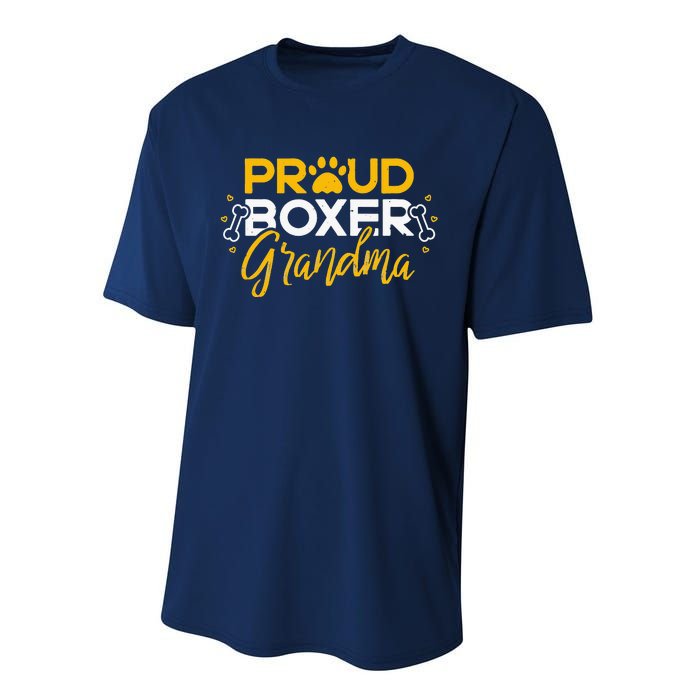 Boxer Dog Proud Grandma Granddog Boxer Breed Lovers Performance Sprint T-Shirt