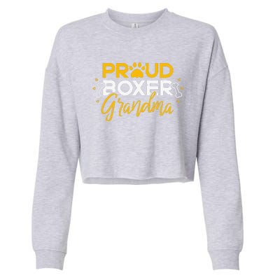 Boxer Dog Proud Grandma Granddog Boxer Breed Lovers Cropped Pullover Crew