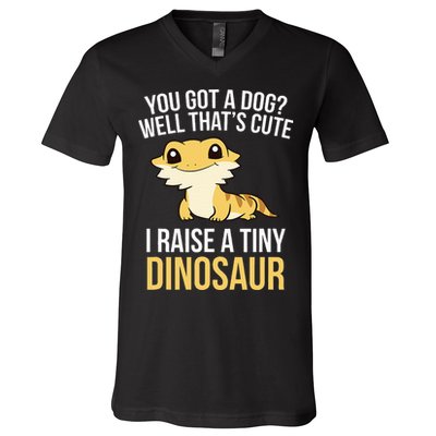 Bearded Dragon Pet I Raise A Tiny Dinosaur Bearded Dragon V-Neck T-Shirt