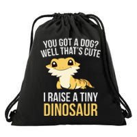 Bearded Dragon Pet I Raise A Tiny Dinosaur Bearded Dragon Drawstring Bag