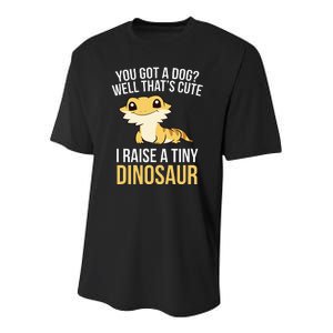 Bearded Dragon Pet I Raise A Tiny Dinosaur Bearded Dragon Youth Performance Sprint T-Shirt