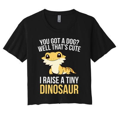 Bearded Dragon Pet I Raise A Tiny Dinosaur Bearded Dragon Women's Crop Top Tee