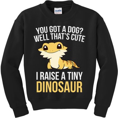 Bearded Dragon Pet I Raise A Tiny Dinosaur Bearded Dragon Kids Sweatshirt