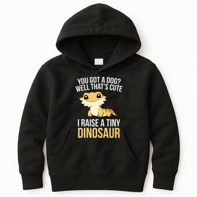 Bearded Dragon Pet I Raise A Tiny Dinosaur Bearded Dragon Kids Hoodie