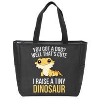 Bearded Dragon Pet I Raise A Tiny Dinosaur Bearded Dragon Zip Tote Bag