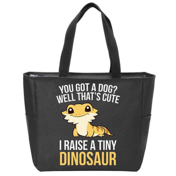 Bearded Dragon Pet I Raise A Tiny Dinosaur Bearded Dragon Zip Tote Bag