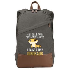 Bearded Dragon Pet I Raise A Tiny Dinosaur Bearded Dragon Cotton Canvas Backpack