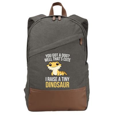 Bearded Dragon Pet I Raise A Tiny Dinosaur Bearded Dragon Cotton Canvas Backpack