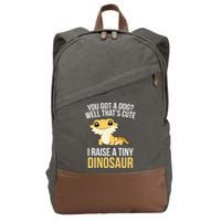 Bearded Dragon Pet I Raise A Tiny Dinosaur Bearded Dragon Cotton Canvas Backpack