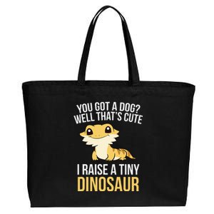 Bearded Dragon Pet I Raise A Tiny Dinosaur Bearded Dragon Cotton Canvas Jumbo Tote