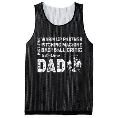 Baseball Dad Part Time Warm Up Partner Full Time Dad Mesh Reversible Basketball Jersey Tank
