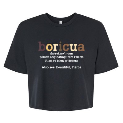 Boricua Definition Proud Puerto Rico Puerto Rican Pride Bella+Canvas Jersey Crop Tee