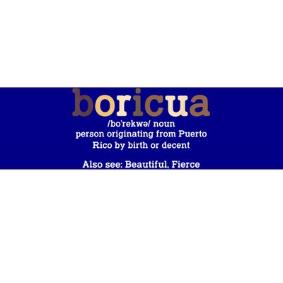 Boricua Definition Proud Puerto Rico Puerto Rican Pride Bumper Sticker