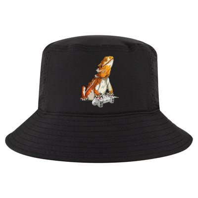 Bearded Dragon Playing Video Games Reptiles lizard Gamers Cool Comfort Performance Bucket Hat