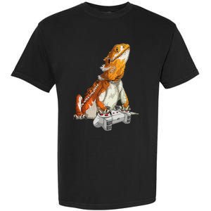 Bearded Dragon Playing Video Games Reptiles lizard Gamers Garment-Dyed Heavyweight T-Shirt